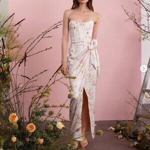 V. Chapman June Floral Strapless Dress - Cream and Pink
